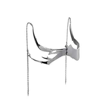 L'VOW Futuristic Silver Half Mask for Fashion Enthusiasts