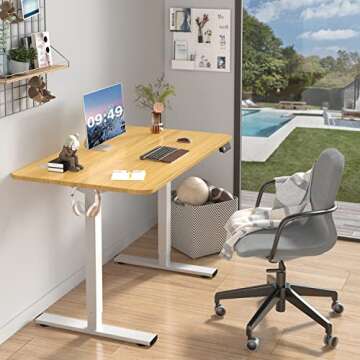 Furmax Electric Height Adjustable Standing Desk Large 40 x 24 Inches Sit Stand up Desk Home Office C...