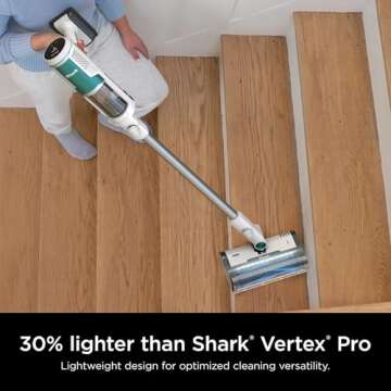 SHARK Clean & Empty Cordless Stick Vacuum Cleaner, Auto-Empty System, Self Cleaning Brushroll, HEPA Filter, Powerful Suction, Compact Lightweight, Perfect for Pet Hair (Renewed) (White + Green)