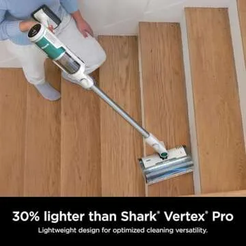 SHARK Clean & Empty Cordless Stick Vacuum Cleaner, Auto-Empty System, Self Cleaning Brushroll, HEPA Filter, Powerful Suction, Compact Lightweight, Perfect for Pet Hair (Renewed) (White + Green)