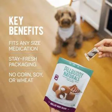 Presidio Pill Buddy Naturals - Beef Recipe Pill Hiding Treats for Dogs - Make A Perfect Pill Concealing Pocket Or Pouch for Any Size Medication - 90 Servings