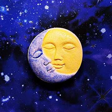 Hedume 3 Pack Sun & Moon Silicone Soap Molds, 4 Cavity Sun & Moon Face Soap Molds, Crescent Moon Face Silicone Soap Mold for Handmade Bath Bombs, Lotion Bar, Polymer Clay, DIY Resin Making