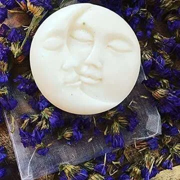 Hedume 3 Pack Sun & Moon Silicone Soap Molds, 4 Cavity Sun & Moon Face Soap Molds, Crescent Moon Face Silicone Soap Mold for Handmade Bath Bombs, Lotion Bar, Polymer Clay, DIY Resin Making