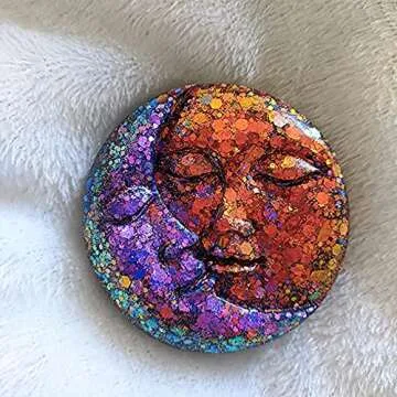 Hedume 3 Pack Sun & Moon Silicone Soap Molds, 4 Cavity Sun & Moon Face Soap Molds, Crescent Moon Face Silicone Soap Mold for Handmade Bath Bombs, Lotion Bar, Polymer Clay, DIY Resin Making