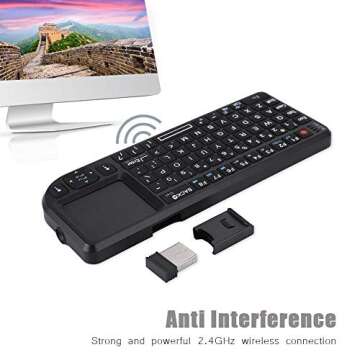 2.4GHz Wireless Touchpad Keyboard, Super Thin&Lightweight Rechargeable Ultra Mini Thin USB Backlit Keyboard, Plug and Play Fits for HTPC, for PS3/4