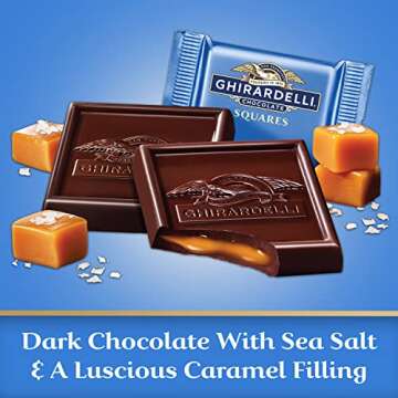 GHIRARDELLI Dark Chocolate Sea Salt Caramel Squares - 15.9 oz Bag
