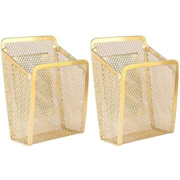 Magnetic Gold Mesh Locker Cups for Stylish Organization