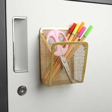 Magnetic Gold Mesh Locker Cups for Stylish Organization