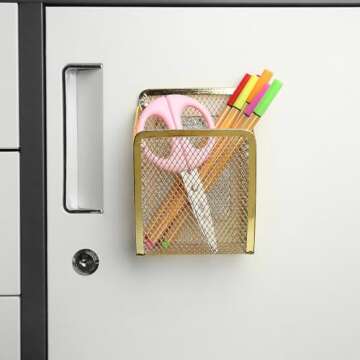 Magnetic Gold Mesh Locker Cups for Stylish Organization