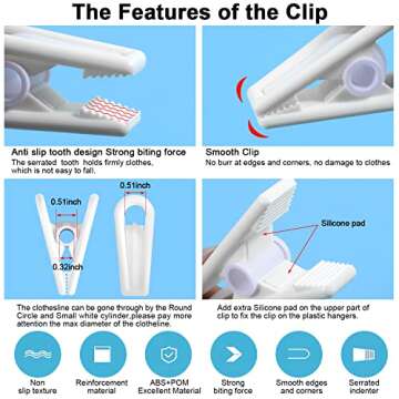 Chip Clips,Laundry Clips,Air-Drying Clothing Pin,Washing Line Pegs,Windproof,Plastic Multi Purpose C...