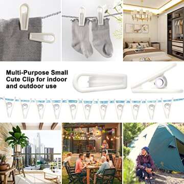 Chip Clips,Laundry Clips,Air-Drying Clothing Pin,Washing Line Pegs,Windproof,Plastic Multi Purpose Clips for Kitchen Food Package,Photos,Crafts,Display Artwork,Sturdy Clothes Pin