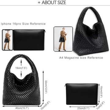 Vegan Leather Hand-Woven Tote Handbag for Women