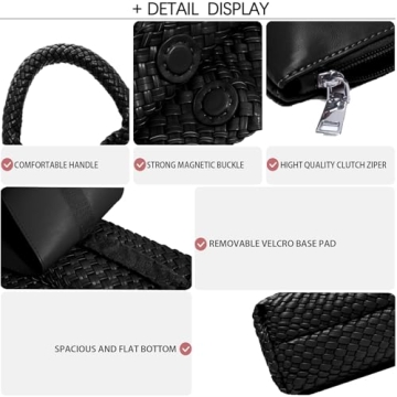 Vegan Leather Hand-Woven Tote Handbag for Women