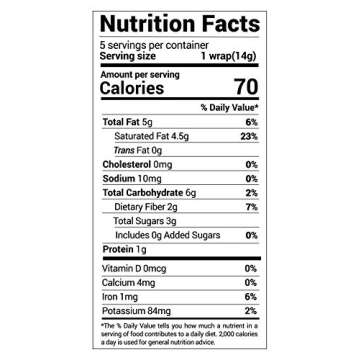 NUCO Certified ORGANIC Paleo Gluten Free Vegan Coconut Wraps, 5 Count