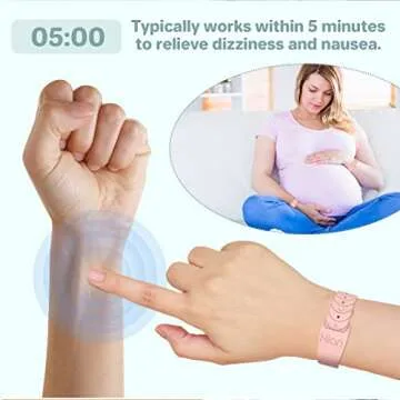 Motion Sickness Bands Anti Nausea Acupressure Wristband Sea Sickness Wristbands Nausea Bands Natural Relief Motion & Morning Sickness -（2 Pairs Starlight