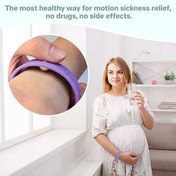 Motion Sickness Bands Anti Nausea Acupressure Wristband Sea Sickness Wristbands Nausea Bands Natural Relief Motion & Morning Sickness -（2 Pairs Starlight