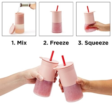 Rabbit Frozen Cocktail Silicone Tumbler, Set of 2, Pink