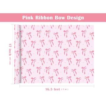 Wrapaholic Pink Bow Wrapping Paper Roll for All Occasions
