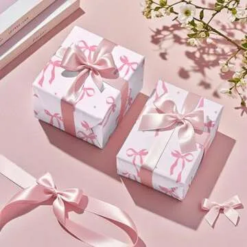 Wrapaholic Pink Bow Wrapping Paper Roll for All Occasions