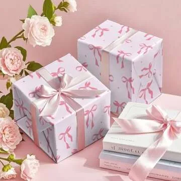 Wrapaholic Pink Bow Wrapping Paper Roll for All Occasions