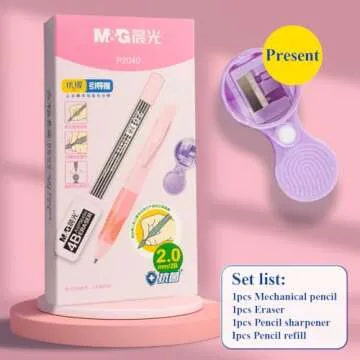 M&G Mechanical Pencil Set, 2mm Mechanical Pencil, With Eraser Refill and Sharpener, School Supplies,...