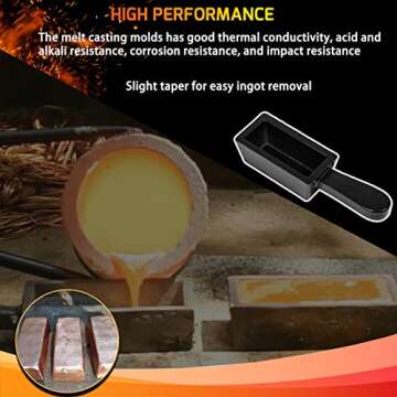 Bzsunway 25 oz Loaf Ingot Cast Iron Ingot Mold for Melting Casting Refining Gold Silver Aluminum Copper Brass