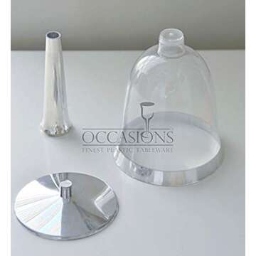 " OCCASIONS " Wedding Party Disposable Plastic Wine Cups, clear w/silver base and rim (Silver Rimmed, 7.5 Oz Wine Cup, 60 Piece)