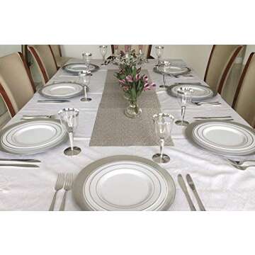 " OCCASIONS " Wedding Party Disposable Plastic Wine Cups, clear w/silver base and rim (Silver Rimmed, 7.5 Oz Wine Cup, 60 Piece)