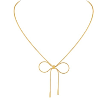 OJERRY Minimal Simple Dainty Elegant Small Bow Pendant Snake Chain Daughter Neckalces Cool Coolest C...