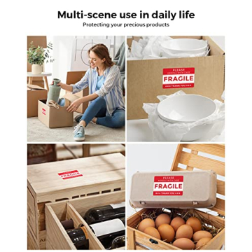 MUNBYN 3" x 2" Fragile Stickers for Safe Shipping