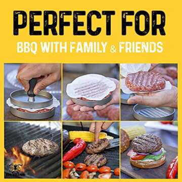 BBQ DREAMER Burger Press with Patty Papers & Brush