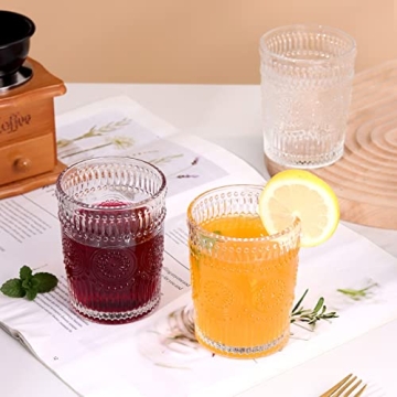 Amzcku Vintage Drinking Glass Set of 4 - Stylish & Practical