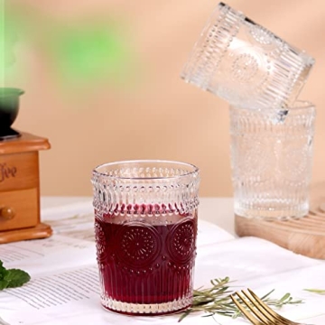 Amzcku Vintage Drinking Glass Set of 4 - Stylish & Practical