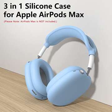Silicone Case Cover for AirPods Max Headphones,Ear Pad Case Cover/Ear Cups Cover/Headband Cover for ...