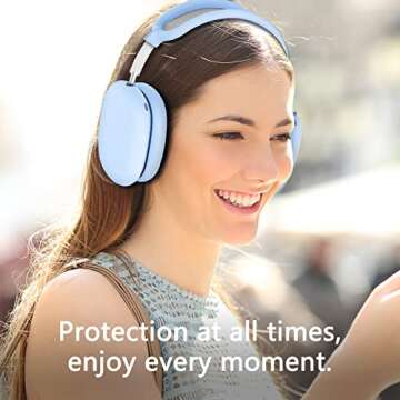 Silicone Case Cover for AirPods Max Headphones,Ear Pad Case Cover/Ear Cups Cover/Headband Cover for AirPods Max(USB-C/Lightning)(2024/2020),Accessories Silicone Protector for Apple AirPod Max,Sky Blue