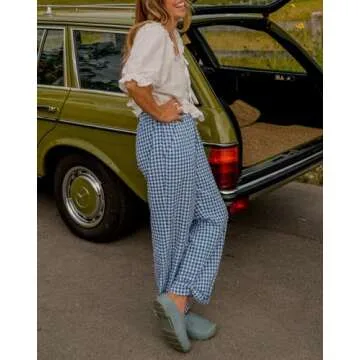 Pajama Pants Womens Buffalo Plaid Pj Pants Sleep Joggers Checkered Boxer Pajamas Bottoms for Women Pjs Long Pants Sleepwear