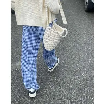 Pajama Pants Womens Buffalo Plaid Pj Pants Sleep Joggers Checkered Boxer Pajamas Bottoms for Women Pjs Long Pants Sleepwear