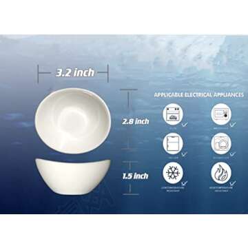 Holitika Sauce Dish-Dipping Bowls,Sauce Cups/Bowls/Dishes for Soy Sauce,Ketchup,BBQ Sauce,Sushi Soy ...