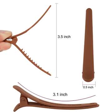 YISSION 12 PCS Hair Clips for Styling Sectioning, 3.1 Inch Matte Alligator No Crease Duck Billed Hai...