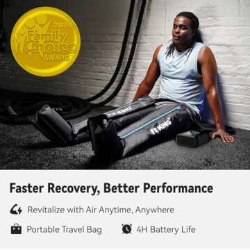 FIT KING Professional Air Compression Recovery System, Cordless Rechargeable Full Leg Massager Recov...