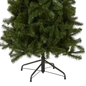 National Tree Company Artificial Slim Christmas Tree, Green, North Valley Spruce, Includes Stand, 7 Feet