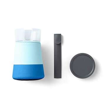 Rabbit Freezable Cocktail Maker, 32 oz Frozen Drink Mixer for Margaritas, Piña Coladas, Mocktails - Complete Set Carafe, Sleeve, Stir Spoon, Recipe Booklet - Ideal for Parties & Gatherings (Blue)