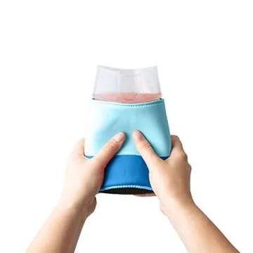 Rabbit Freezable Cocktail Maker, 32 oz Frozen Drink Mixer for Margaritas, Piña Coladas, Mocktails - Complete Set Carafe, Sleeve, Stir Spoon, Recipe Booklet - Ideal for Parties & Gatherings (Blue)