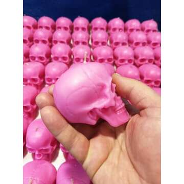 2 pcs pink skull candles for love spells (gift, witches, witch, figure, aessthetic, skeleton, goth, spooky, ritual, fireplace, decorations, bloody, brain, spiritual, weird, satanic, drip)