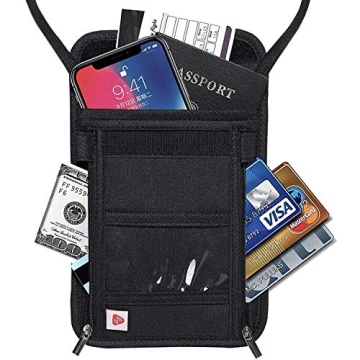 RFID Blocking Neck Wallet - Secure Travel Pouch for All