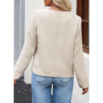 Happy Sailed Womens Cropped Blazer Trendy Spring Fashion 2025 Double Breasted Blazer Jackets Formal ...