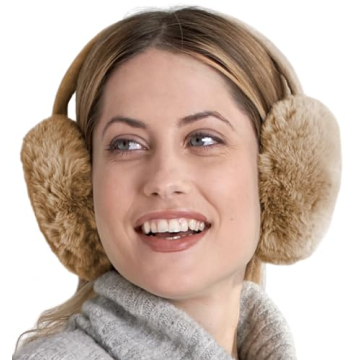 Brook + Bay Foldable & Furry Ear Muffs For Women & Men, Fleece Ear Warmers For Women, Ear Muffs For Winter, Women Earmuffs