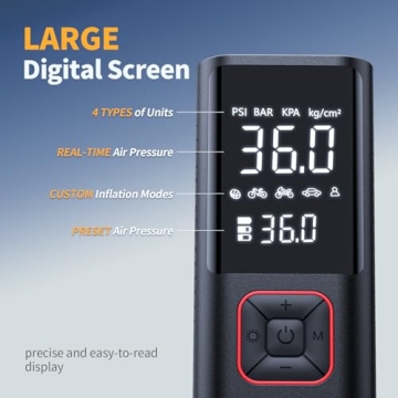 Powools Cordless Tire Inflator - 150PSI Compact Pump