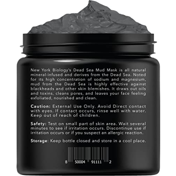New York Biology Dead Sea Mud Mask for Face and Body - Spa Quality Pore Reducer for Acne, Blackheads & Oily Skin, Natural Skincare for Women, Men - Tightens Skin for A Healthier Complexion - 8.8 oz