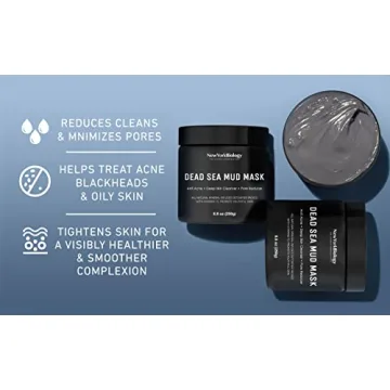 New York Biology Dead Sea Mud Mask for Face and Body - Spa Quality Pore Reducer for Acne, Blackheads & Oily Skin, Natural Skincare for Women, Men - Tightens Skin for A Healthier Complexion - 8.8 oz